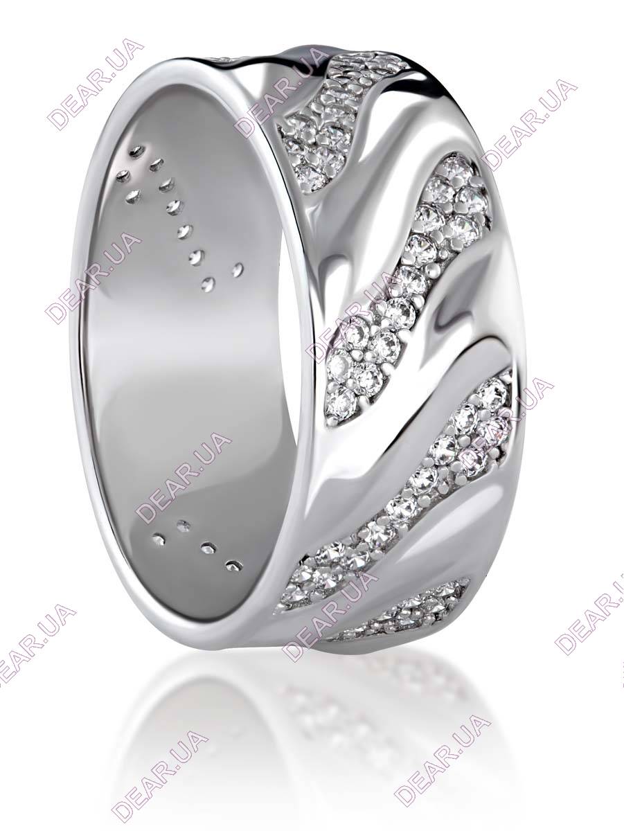 Крупное обручальное женское кольцо из серебра 925 пробы, артикул 2747.1