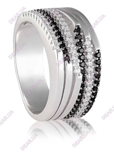 Крупное женское кольцо дорожка из серебра 925 пробы, артикул 2676.3