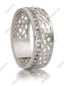 Обручальное женское кольцо дорожка из серебра 925 пробы, артикул 2731.1